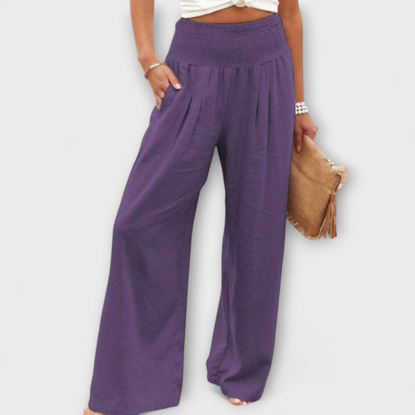 Thearya - Relaxed Fit Wide-Leg Linen Pants