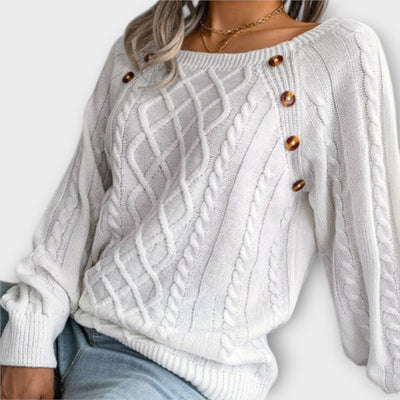 Malia - Button-Detail Knitted Sweater