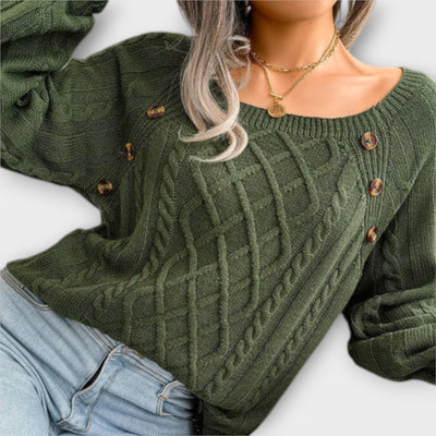 Malia - Button-Detail Knitted Sweater
