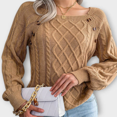 Malia - Button-Detail Knitted Sweater
