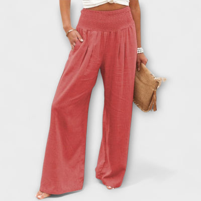 Thearya - Relaxed Fit Wide-Leg Linen Pants