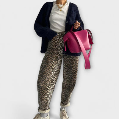 Chandra - Retro Leopard Print Jeans