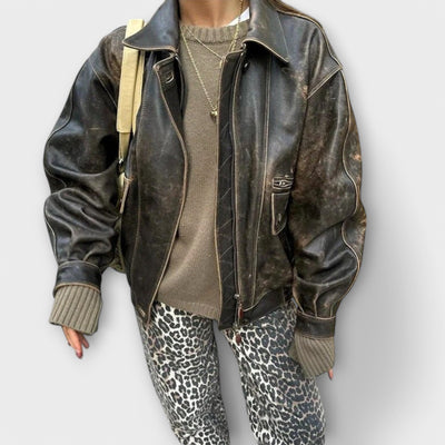 Chandra - Retro Leopard Print Jeans