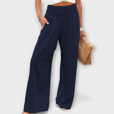 Thearya - Relaxed Fit Wide-Leg Linen Pants