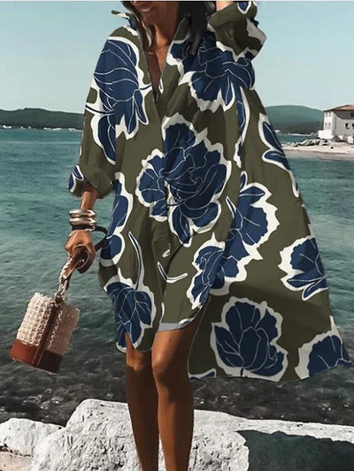 Calogera - Elegant Loose Fit Shirt Dress