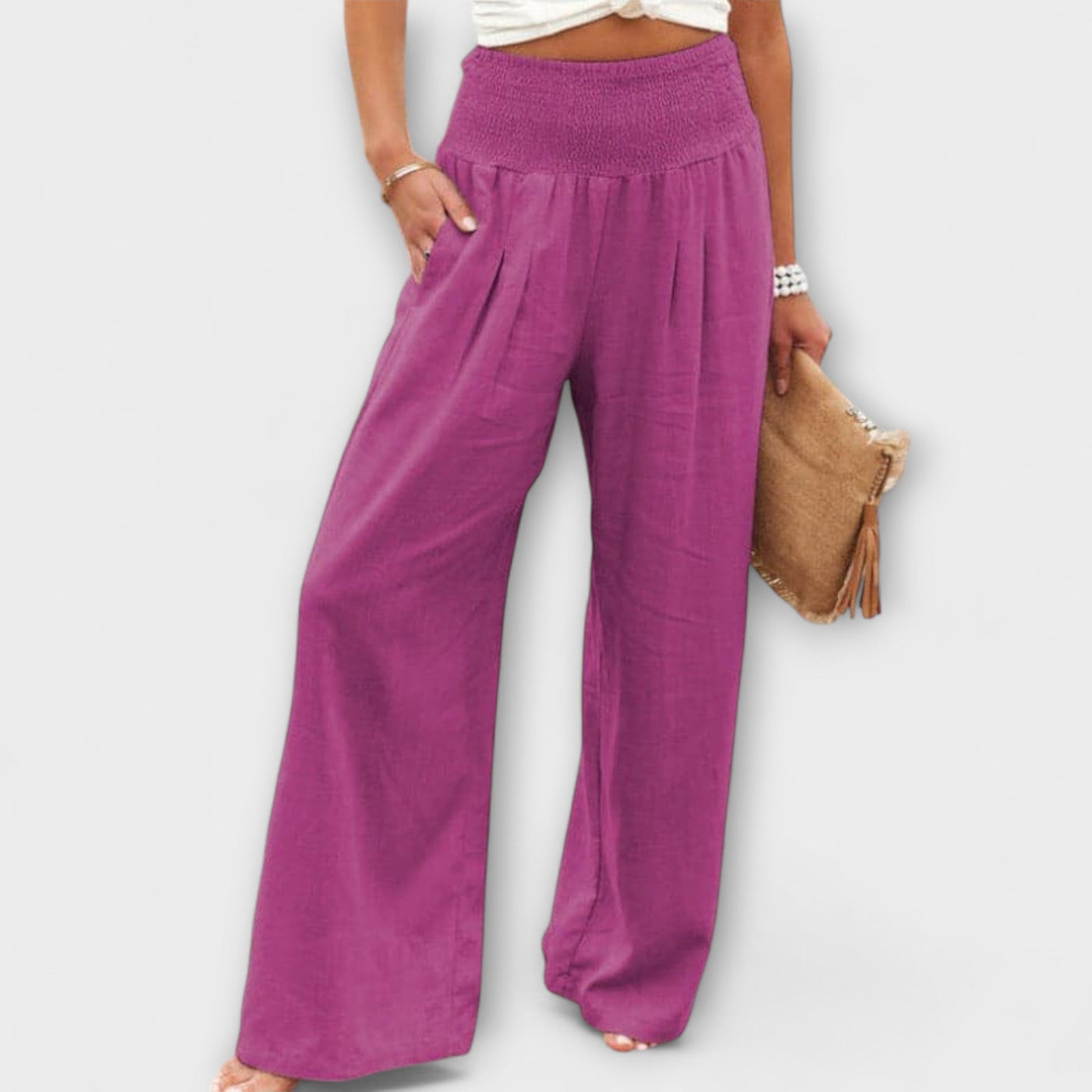 Thearya - Relaxed Fit Wide-Leg Linen Pants