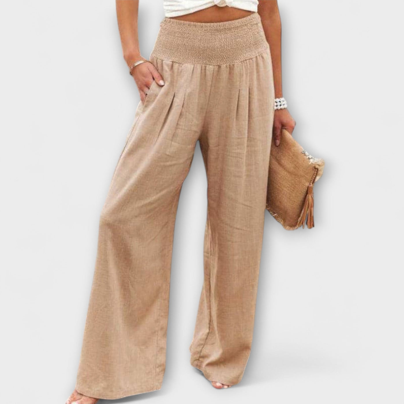 Thearya - Relaxed Fit Wide-Leg Linen Pants