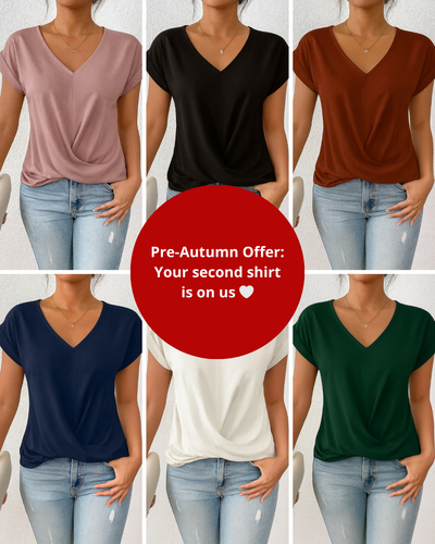 Isla – Soft Twist-Front V-Neck Top (Buy 1, Get 2)