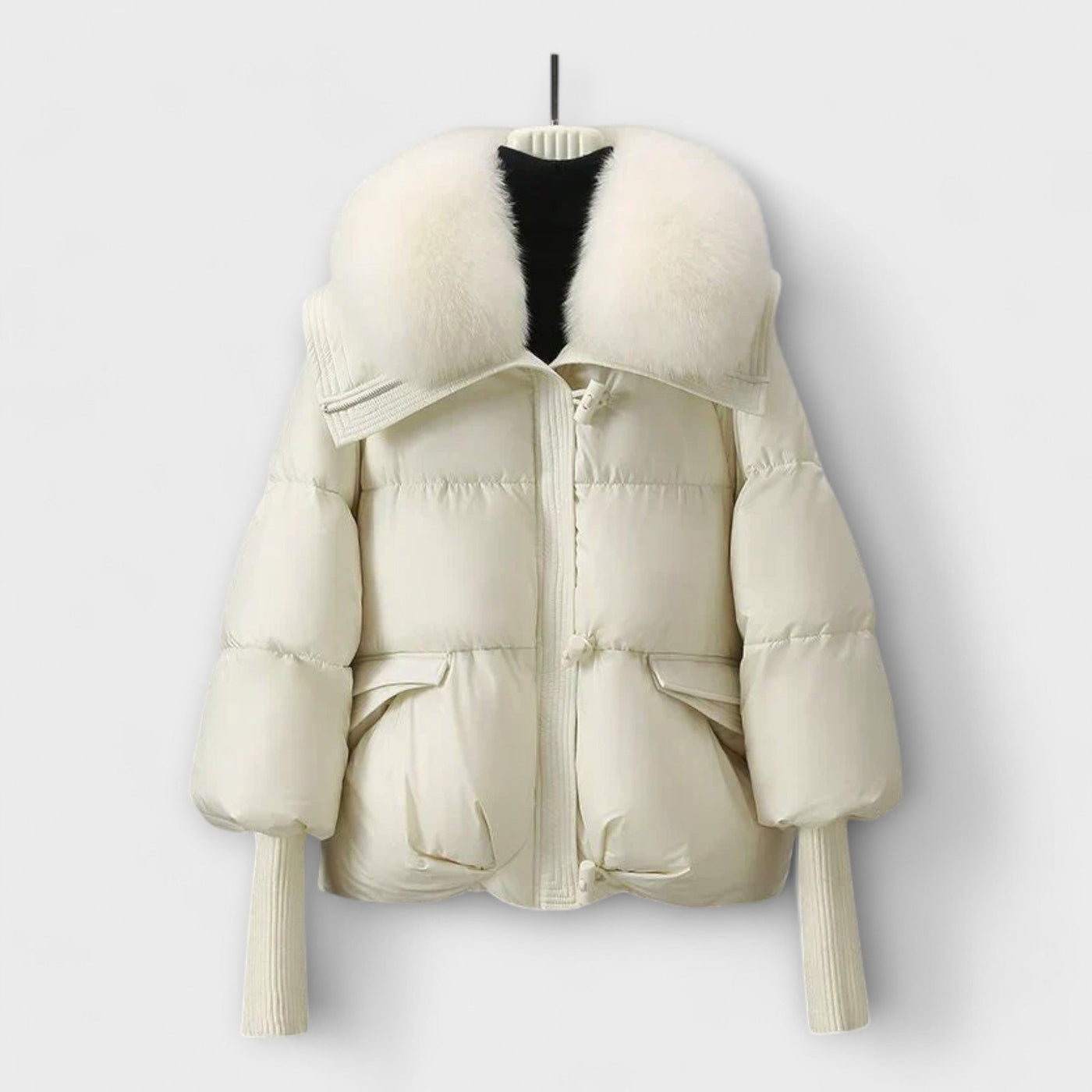Lucyna - Chic Fur-Trimmed Elegant Coat