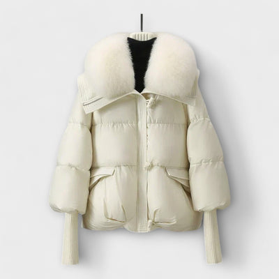 Lucyna - Chic Fur-Trimmed Elegant Coat