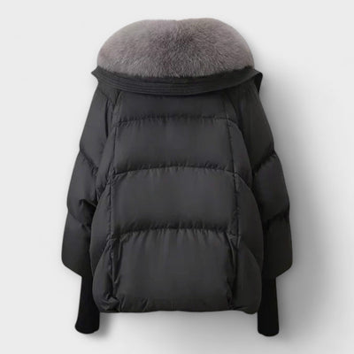 Lucyna - Chic Fur-Trimmed Elegant Coat
