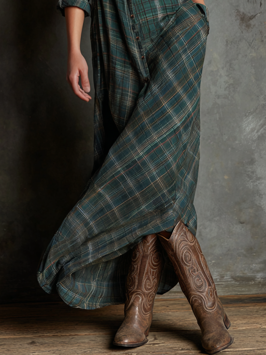 Striped Maxi Dress with Lapel Detail