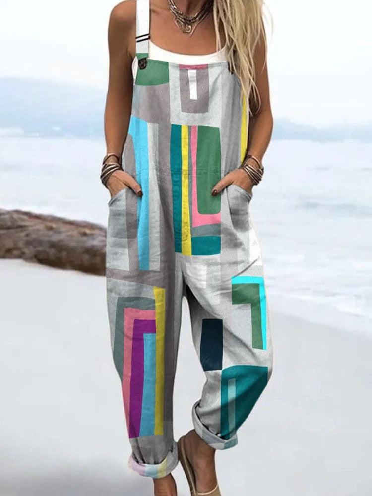 Agnès | Graphic Block Dungarees