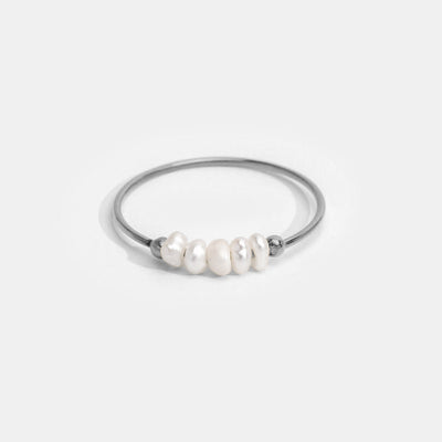 Timeless Silver Ring with Freshwater Pearls