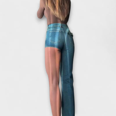 Astra - Chic Asymmetrical Denim Shorts with Single Shoulder Strap