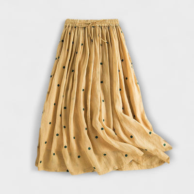 Fun Cotton-Linen Maxi Skirt