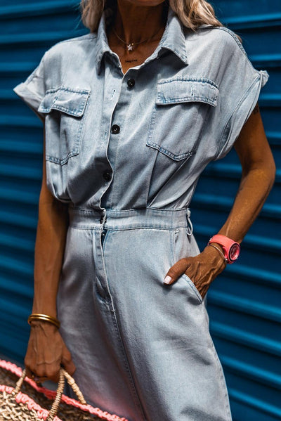 Brygida - Elegant Denim Dress
