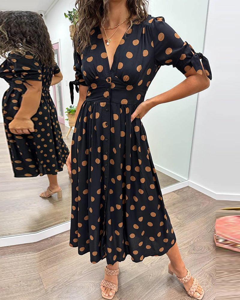 Monique™ | Chic Polka Dot Dress
