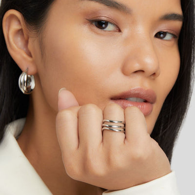 Layered Silver Ring by Kiya