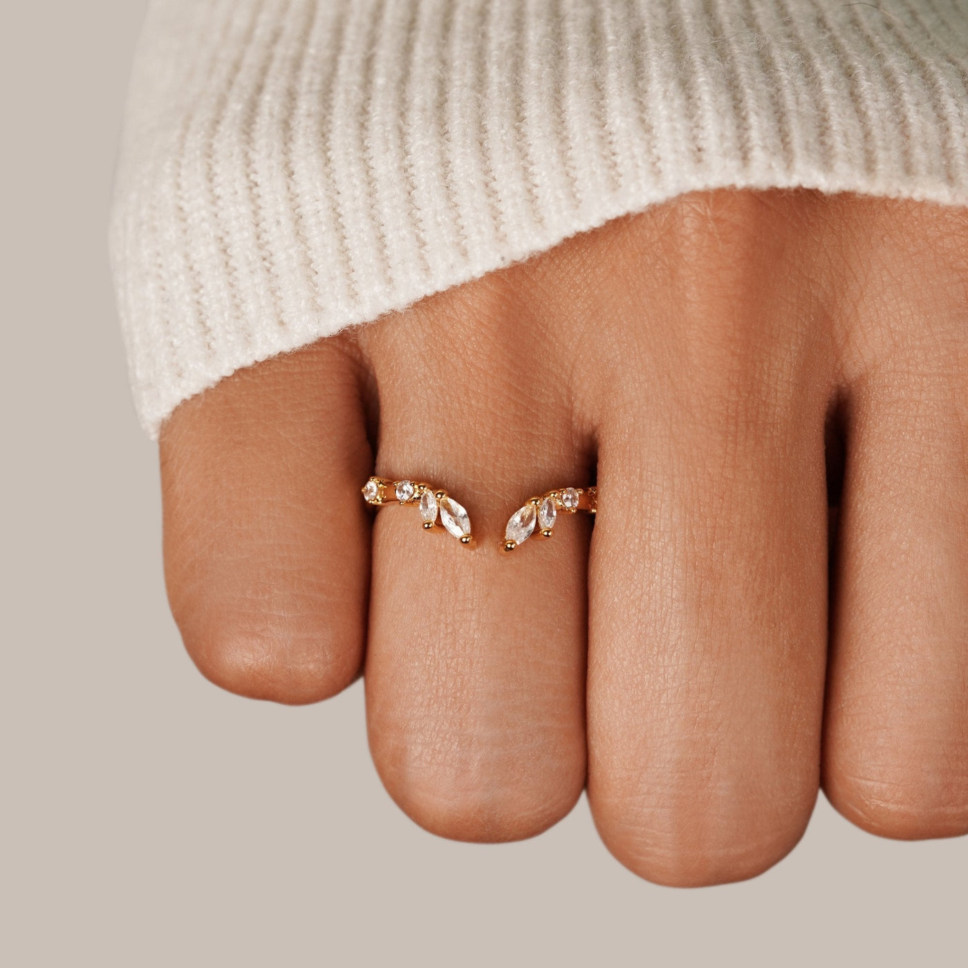 Serenity - Gold Crystal Wine Ring