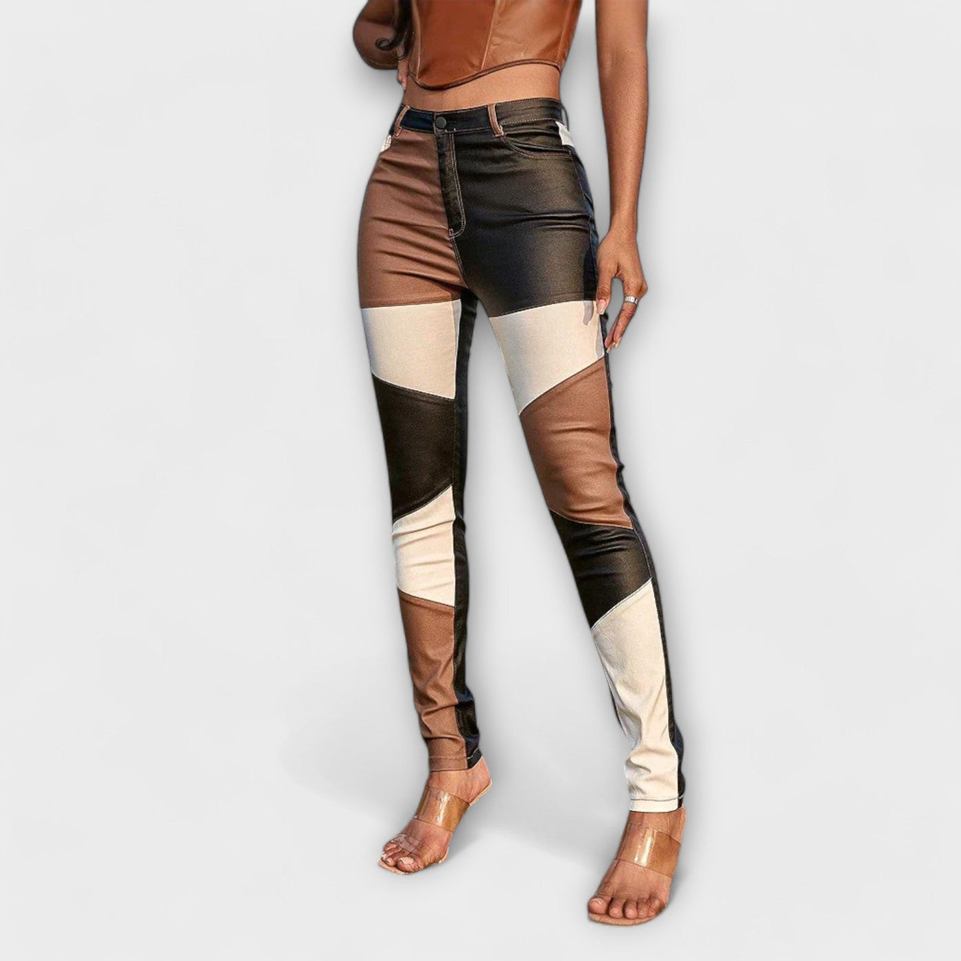 Calliope - Two-Tone Patterned Trousers
