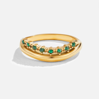 Mary - Layered Ring in Emerald Green