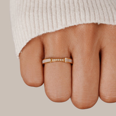Unity - Elegant Pearl and Crystal Ring