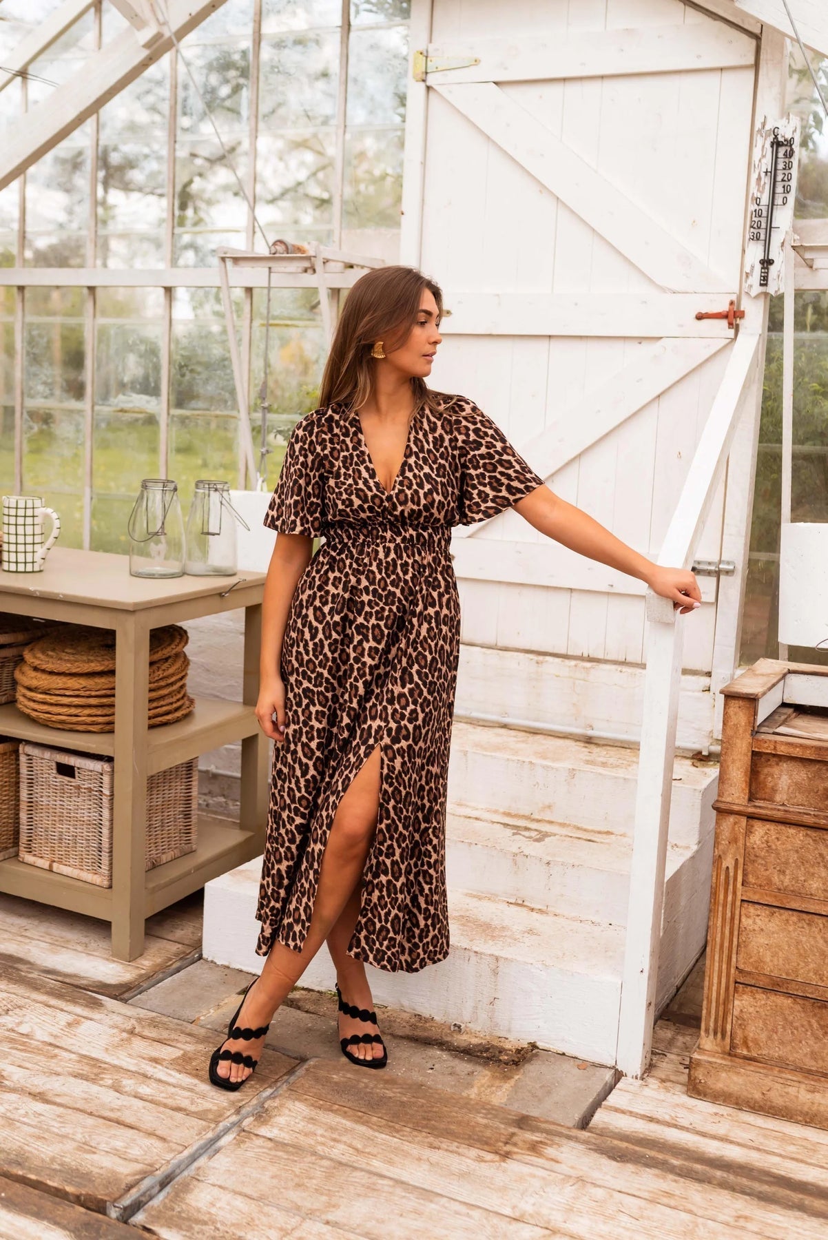 Coralie - Stylish Leopard Print Maxi Dress