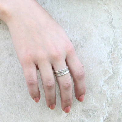 Shine - Vintage Gold-Plated Layered Silver Ring